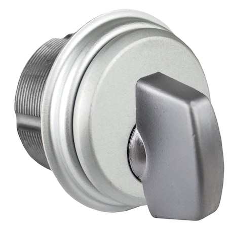 Global Door Controls 1 in. Zinc Thumbturn Mortise Lockbody for Adams Rite Type Storefront Door in Aluminum TH1100-ZT-AL